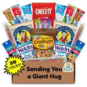 Hangry Kit front box view, ideal for gifting a comforting snack care package.