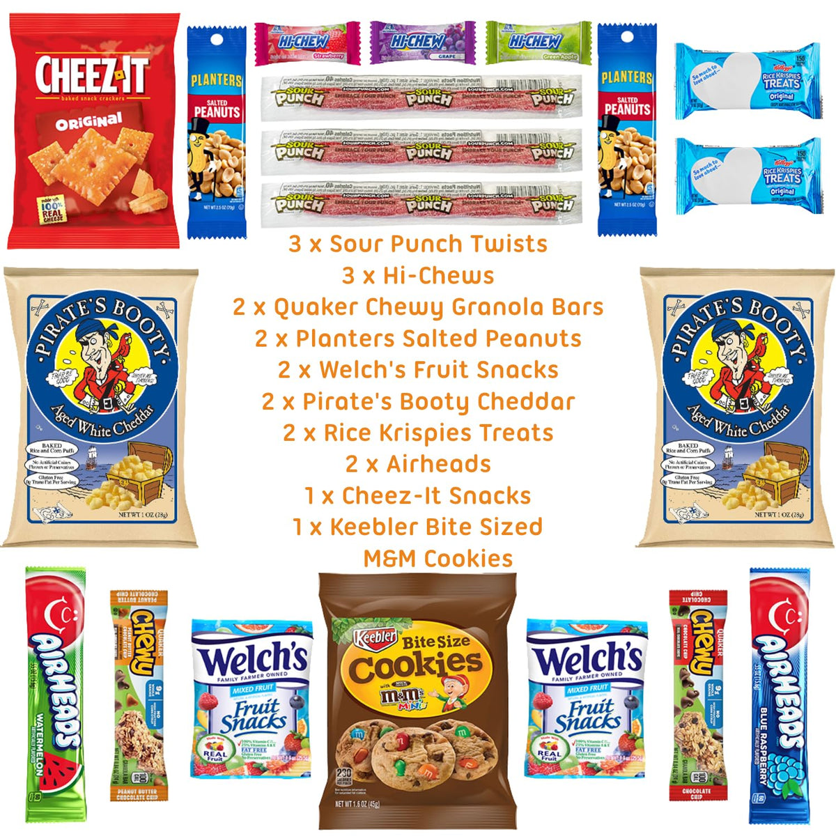 Hangry Kit snack variety featuring cookies, chips, and gummies for anytime cravings