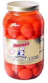 Hannah's Pickled Eggs gallon jar ready-to-serve southern snack.