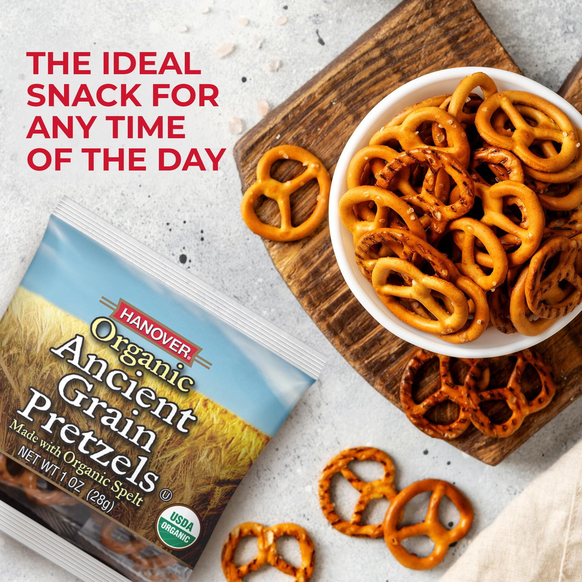 Close-up of organic spelt grain used in Hanover pretzels