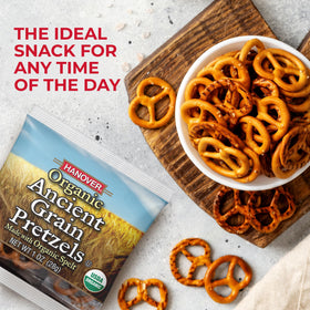 Close-up of organic spelt grain used in Hanover pretzels