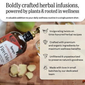 Hany's Harvest Fire Cider ingredients highlight premium organic components.