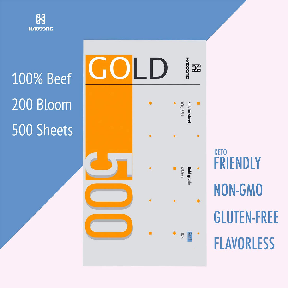 HAODONG 200 Bloom sheets dissolve easily, preserving dessert flavor.