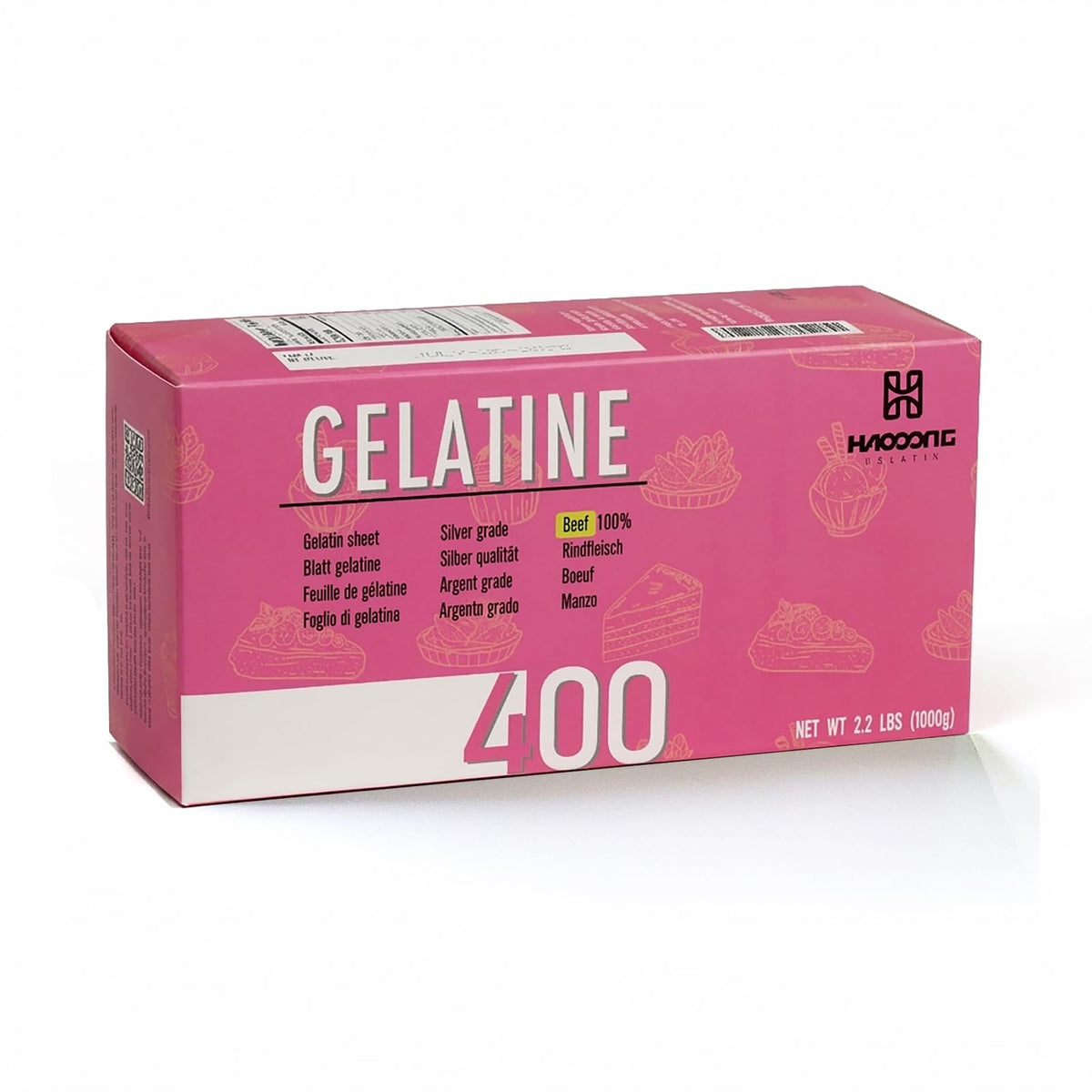 HAODONG beef gelatin sheets 180 bloom close-up for a premium dessert texture