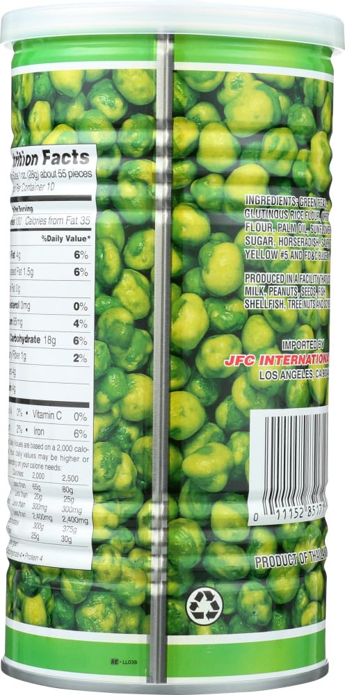 Close-up of roasted peas with zesty wasabi seasoning for a savory crunch