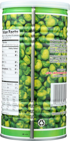 Close-up of roasted peas with zesty wasabi seasoning for a savory crunch