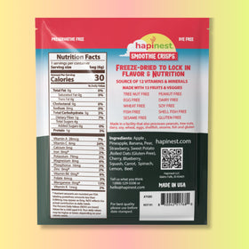 Hapinest Smoothie Crisps Berry Banana close-up showcases natural fruit flavors