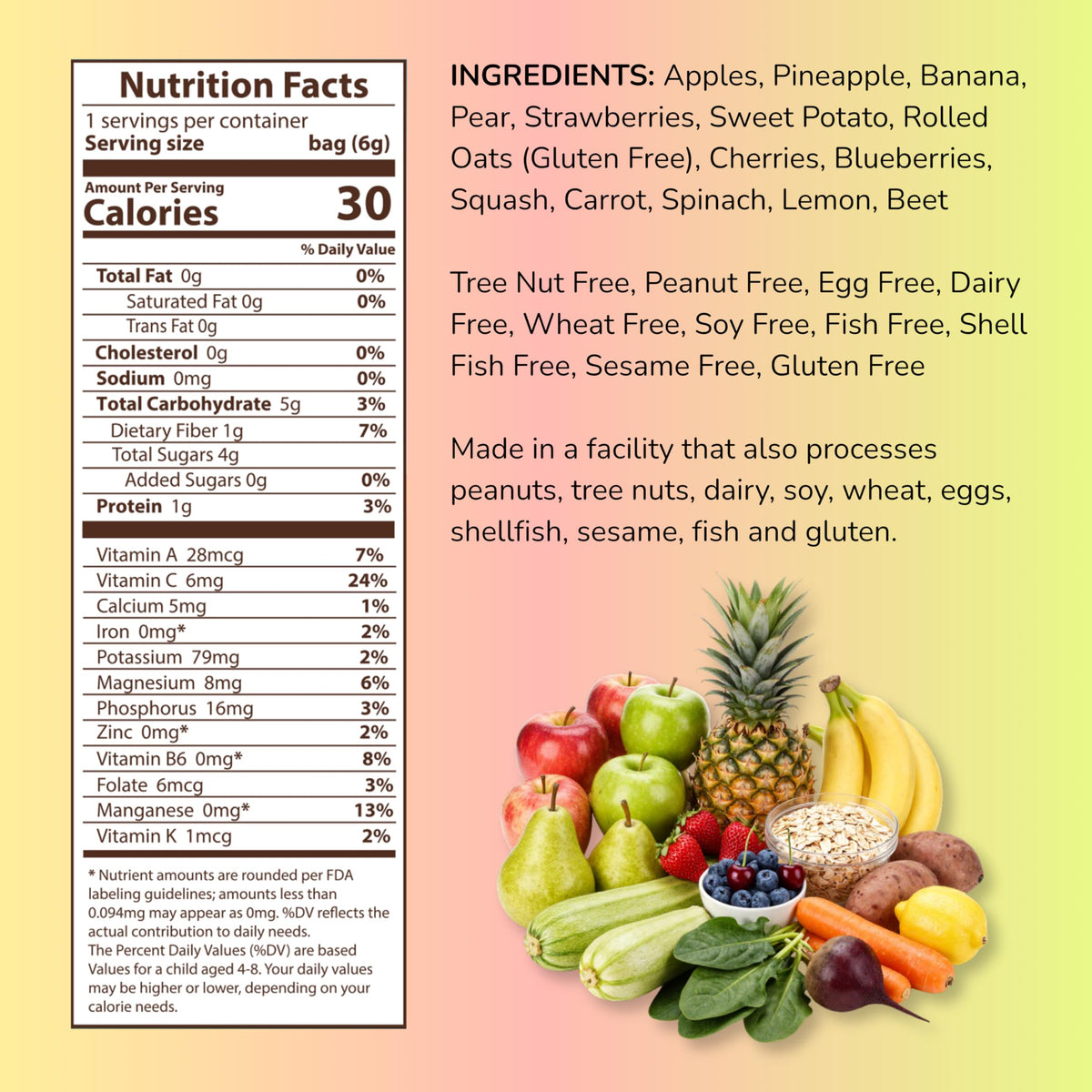 Hapinest Smoothie Crisps Lemon Green Apple flavor offers refreshing, kid-friendly bites