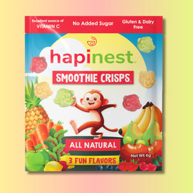 Hapinest Smoothie Crisps monkey shapes appeal to kids at lunch