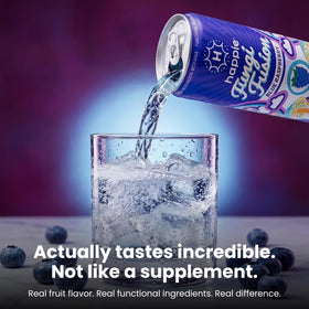 Happie Fungi Fusion ocean minerals bubbles convey hydration without caffeine.