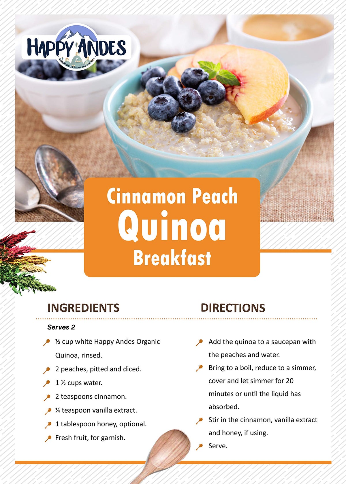 Happy Andes Tri-Color Quinoa cooking bowl, ready to blend into bowls and stews