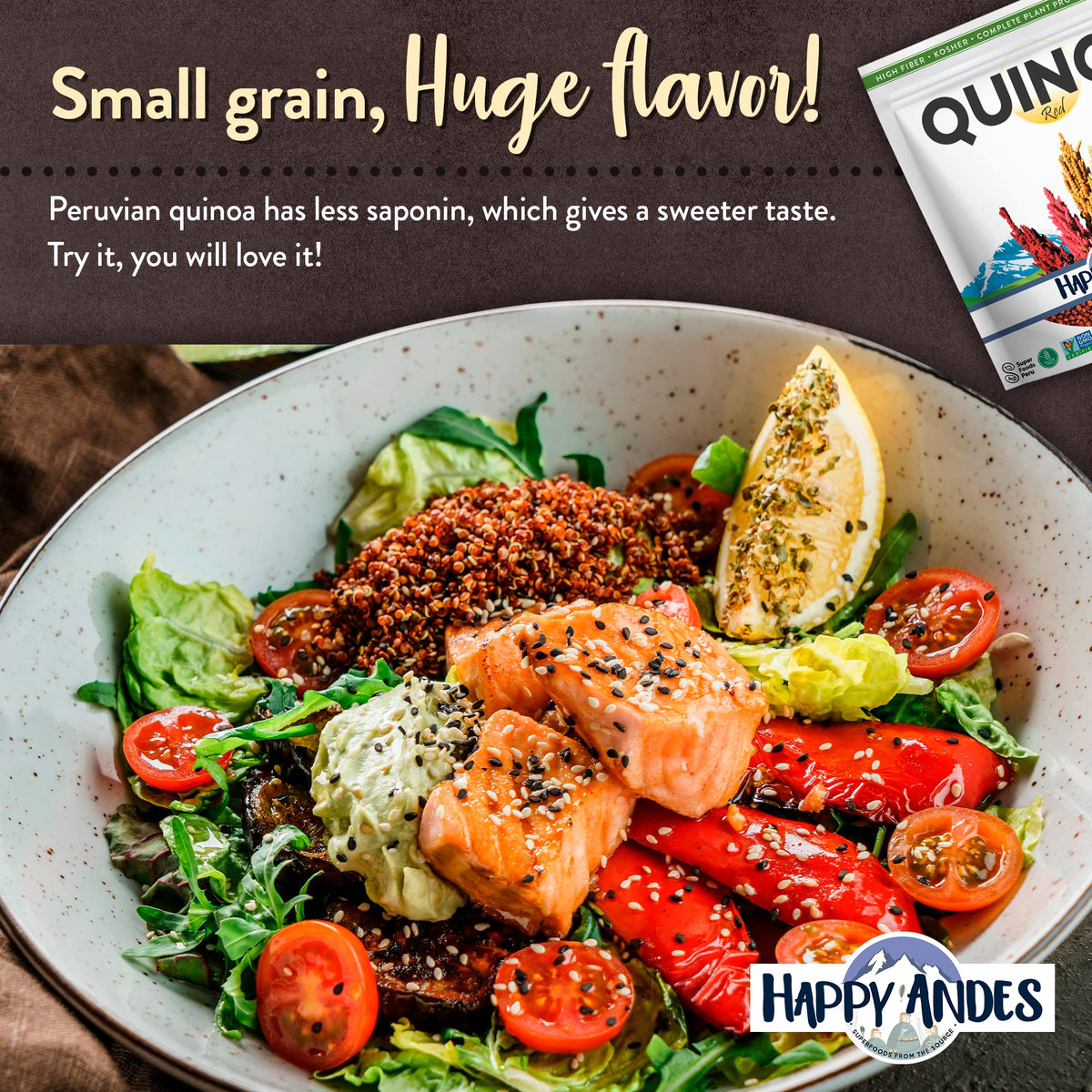 Happy Andes Tri-Color Quinoa kitchen scene, versatile pantry staple