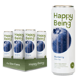 Happy Being blueberry white tea bottle—antioxidant-rich refreshment for daily wellness.