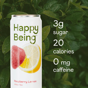 Glass of Happy Being Raspberry Lemon White Tea ready to enjoy