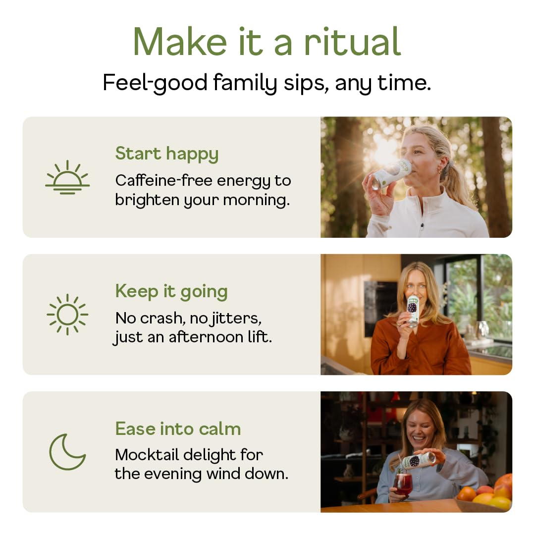 Happy Being White Tea Sparkling ingredients highlight clean-label blueberry note