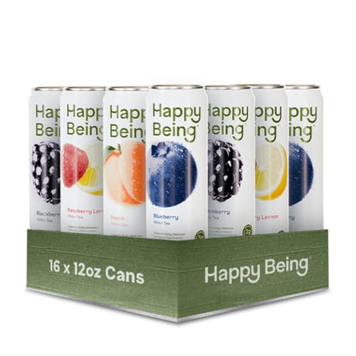 Happy Being White Tea Variety Pack Blueberry bottle shows refreshing flavor and natural vitality