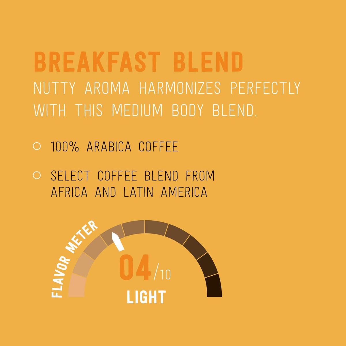 Happy Belly arabica beans origin blend delivers a smooth, balanced cup.
