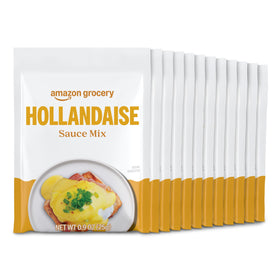 Happy Belly Hollandaise Sauce Mix pack front with convenient single-serve sachets.