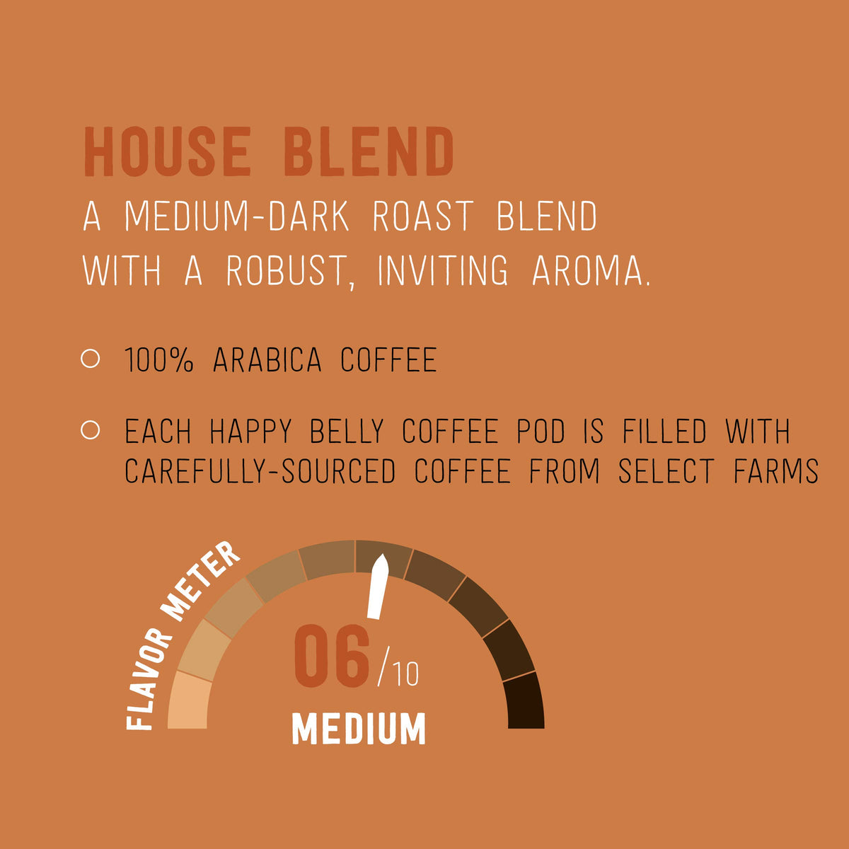 Happy Belly House Blend pods box showing convenient daily coffee option.