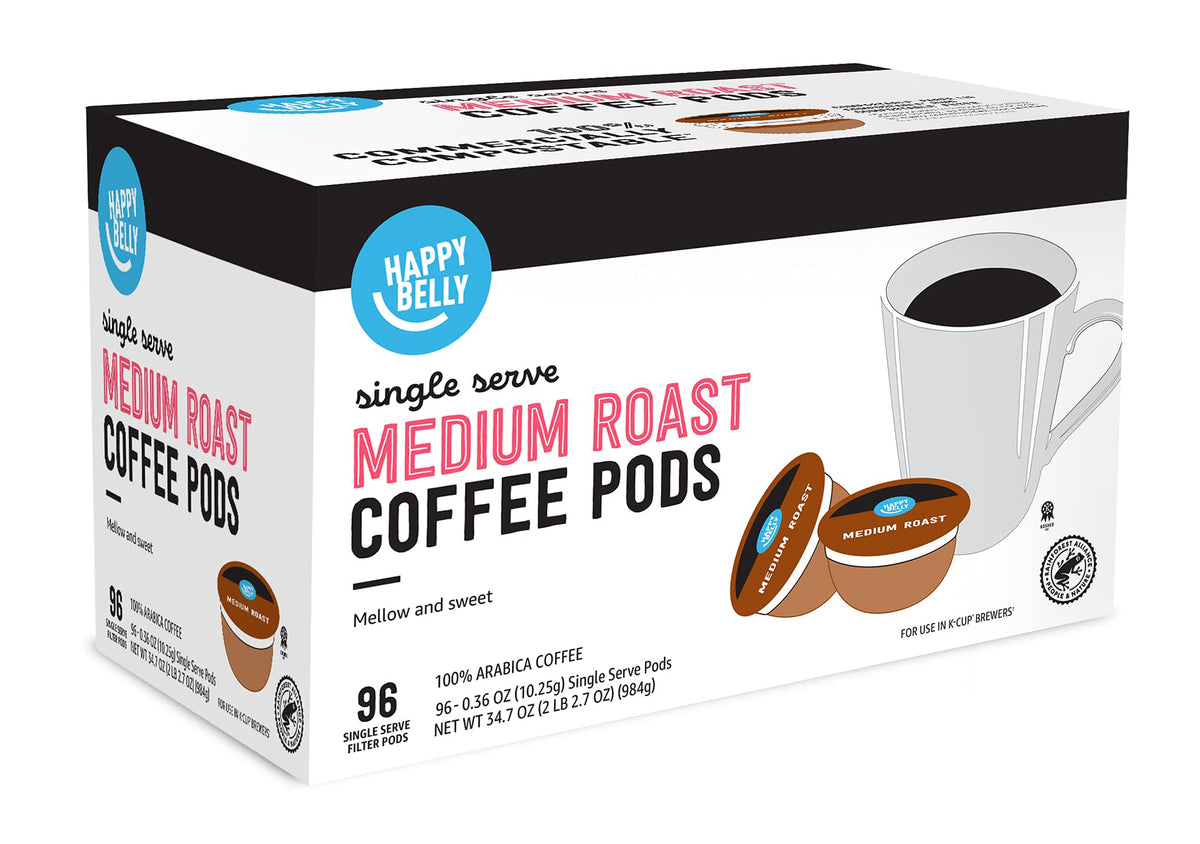 Happy Belly pods compatible with K-Cup brewers 1.0 and 2.0.