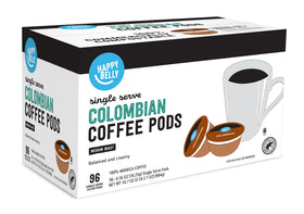 Happy Belly medium roast aroma steams from cup