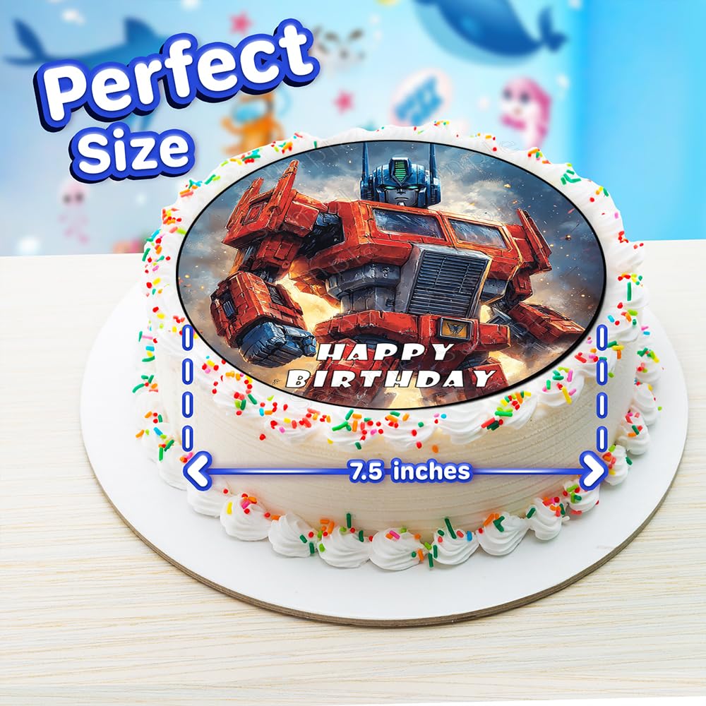 Happy Choices edible paper topper showcases vibrant robot hero imagery for festive cupcakes.