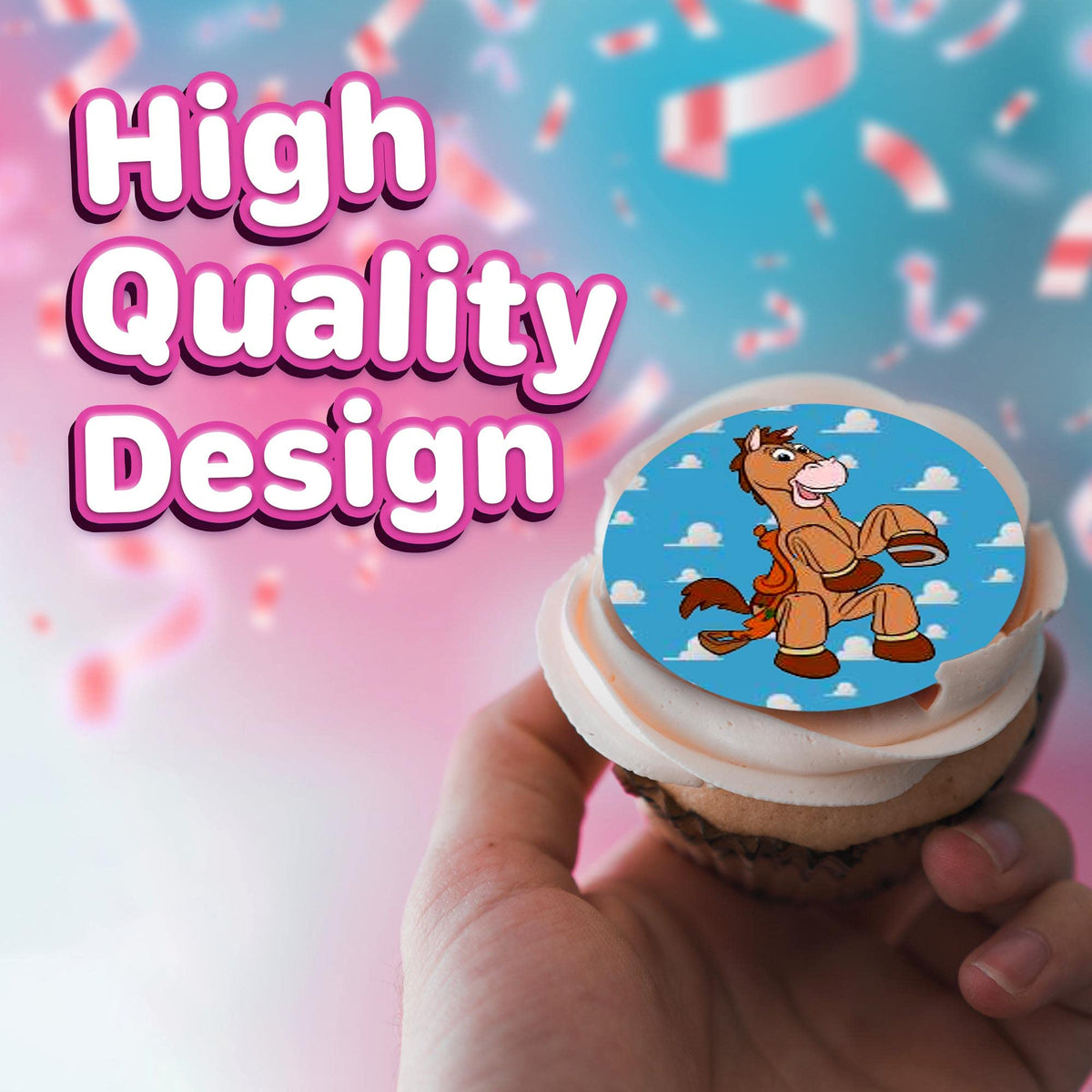 Happy Choices high-quality edible sugar paper toppers enhance birthday desserts.
