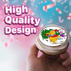Happy Choices Honey Bear cupcake decorations on edible sugar paper for premium decor.