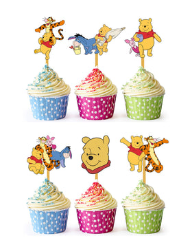 Happy Choices honey bear cupcake toppers 24x pack decorate birthday cupcakes beautifully.