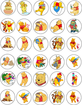 Happy Choices Honey Bear edible topper on wafer sheet for quick cake decoration.