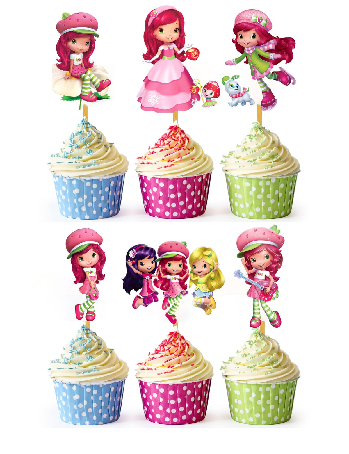 Happy Choices pink kids cupcake toppers 24-pack add festive flair to cupcakes