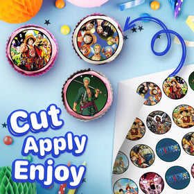 Happy Choices treasure chest topper on edible wafer for themed cakes.