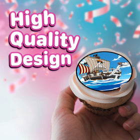 Happy Choices skull flag topper on wafer adds festive detail.