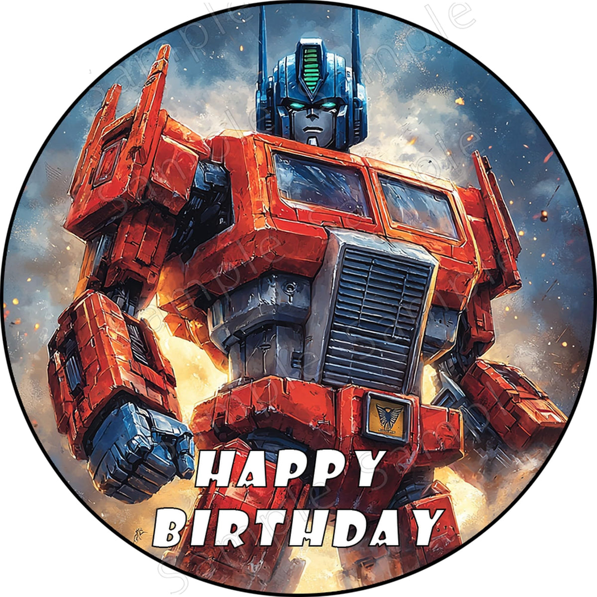 Happy Choices robot hero adventure topper on cake for quick birthday decorating.