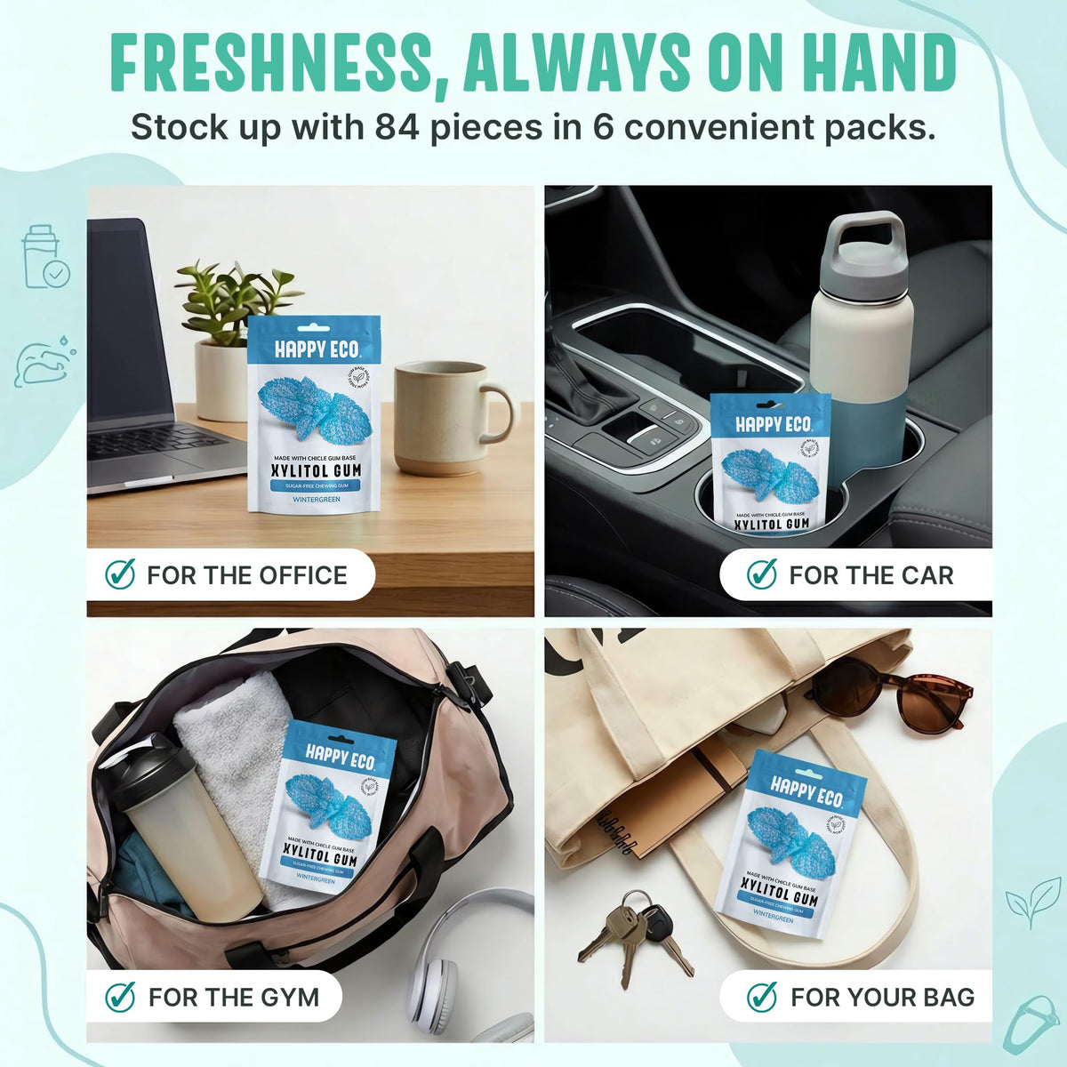 Happy Eco sugar-free label highlights aspartame-free and keto-friendly