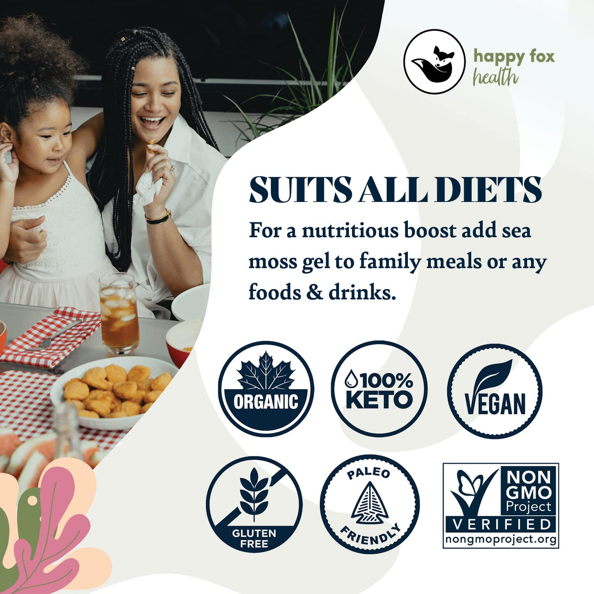 Happy Fox Sea Moss gel ideas for smoothies, soups, and desserts.