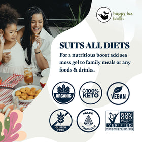 Happy Fox Packaged Label ensures non-GMO and quality checks at a glance.