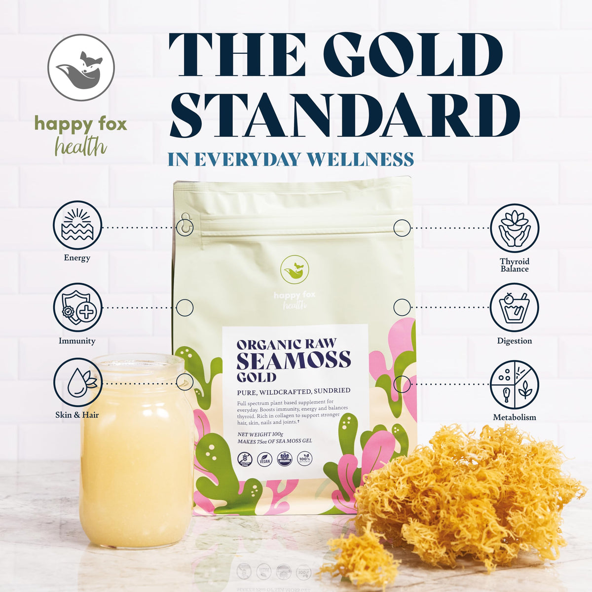 Happy Fox Sea Moss Gel 75oz ready for daily use.