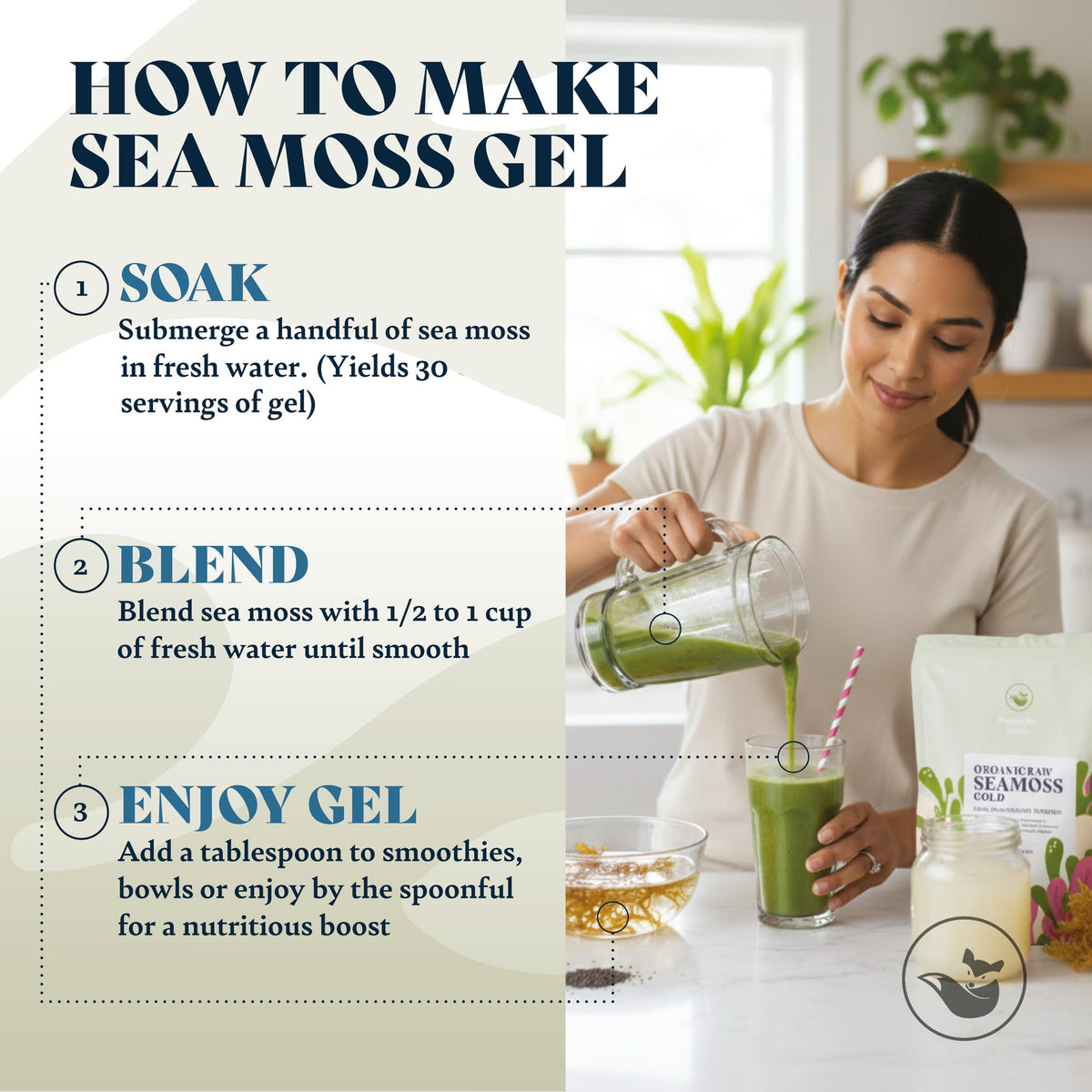 Happy Fox Sea Moss gel in conditioner or scrub boosts nourishment.