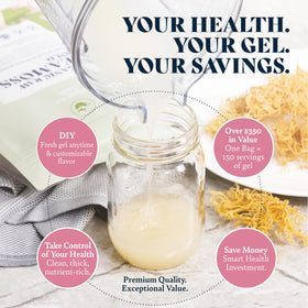 Happy Fox Sea Moss Gel Pour captures smooth consistency ideal for smoothies.