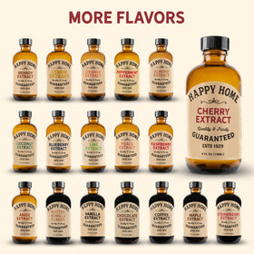 Happy Home Cherry Flavor featured in desserts and pies.