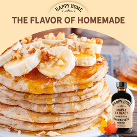 Close view of Happy Home maple flavor label with Kosher certification