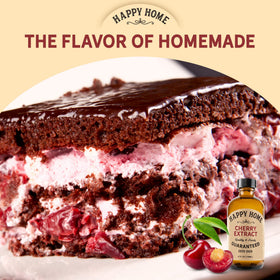 Happy Home Natural Cherry Flavor label highlights kosher status.