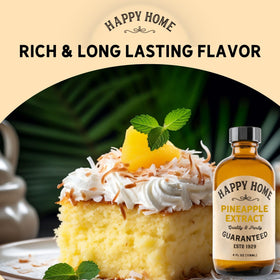 Happy Home Pineapple Extract used on a cake with frosting