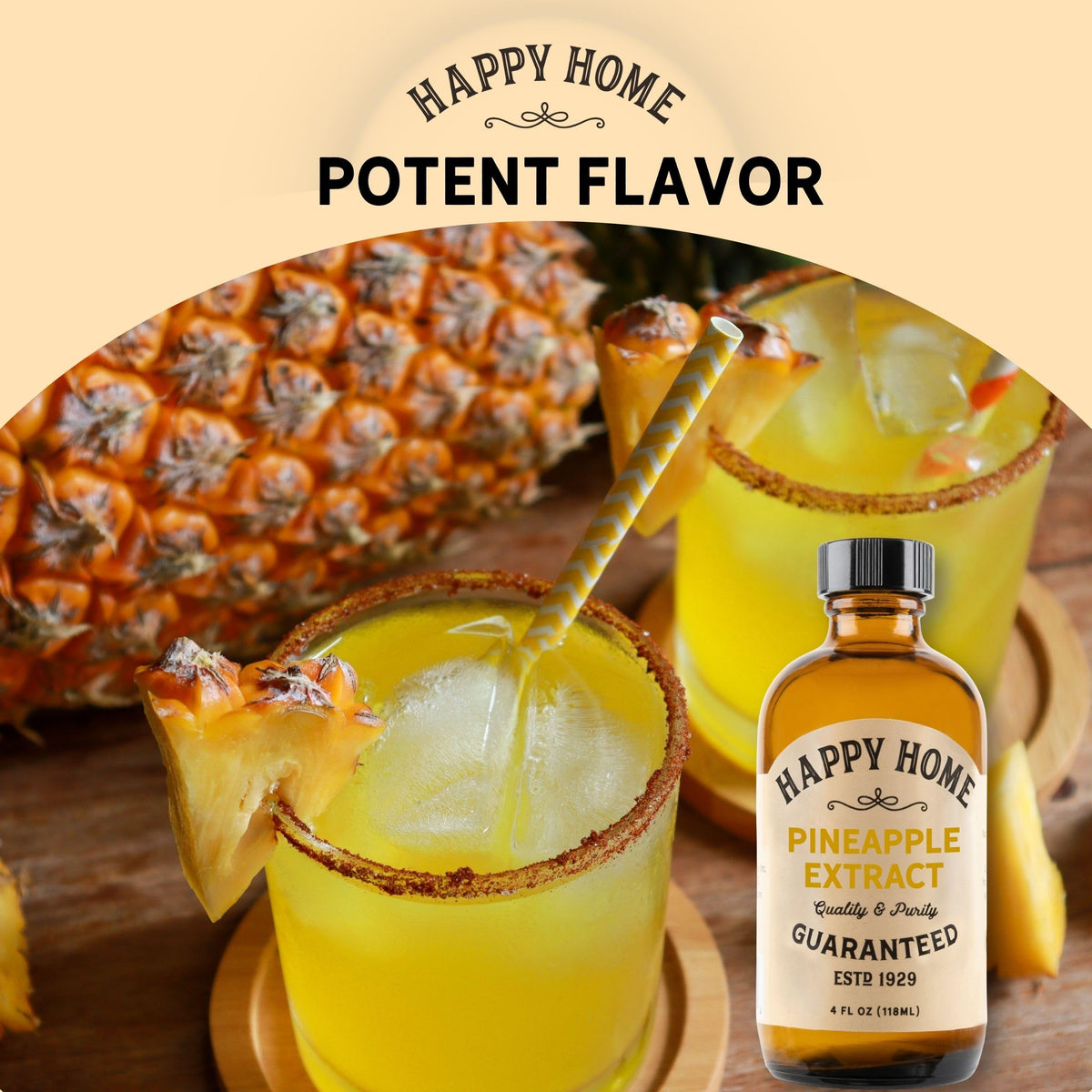 Happy Home Pineapple Extract in a kitchen pantry, a versatile staple