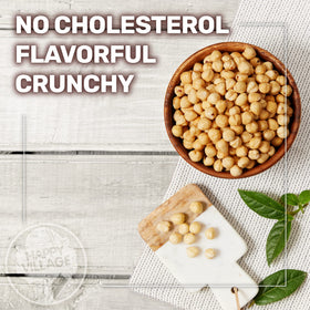 Happy Village hazelnuts in a stand-up resealable pouch keep flavor and crunch fresh on the go.