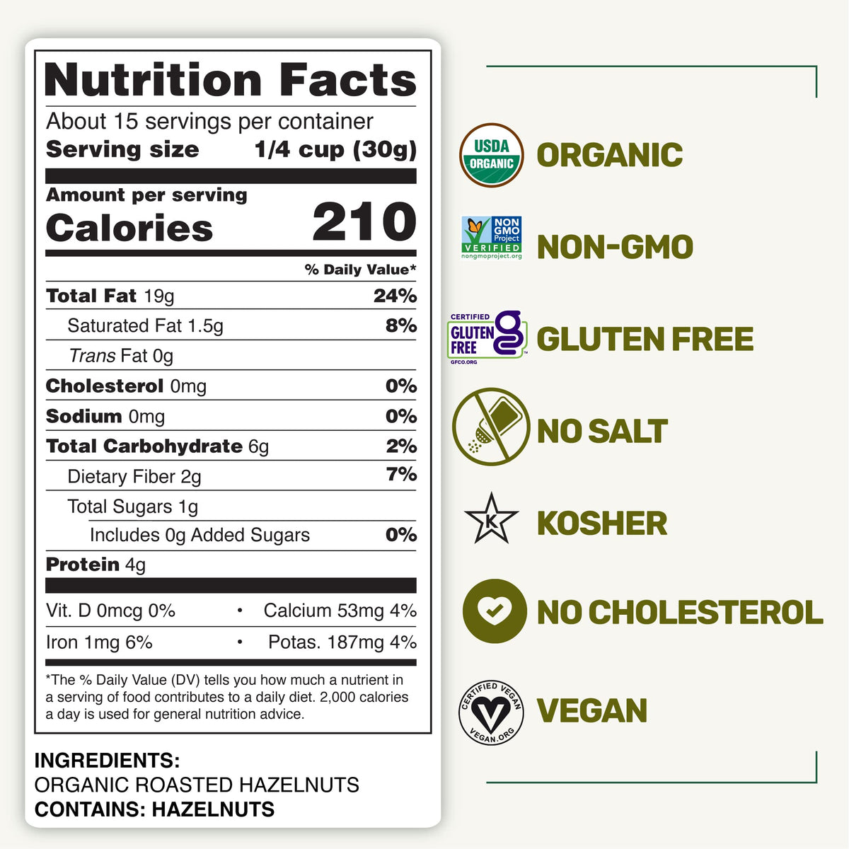 Happy Village organic hazelnuts provide pure taste without additives, ideal for snacking.