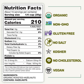Happy Village organic hazelnuts provide pure taste without additives, ideal for snacking.