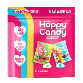 Häppy Candy mini gummy variety big apple close-up showing real fruit flavors for kid-friendly snacking