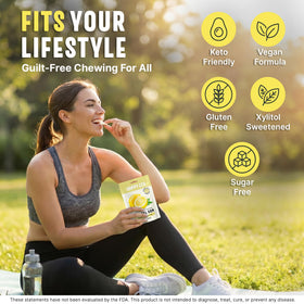 HAPPY ECO Xylitol Gum Lemon packaging, eco-friendly design